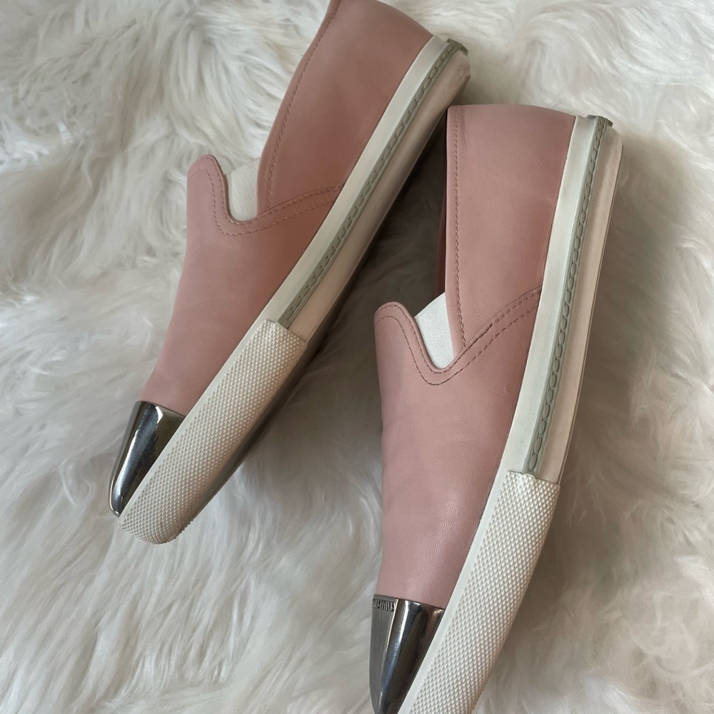 MIU MIU Light Pink Sneakers Metal ToeCaps Sz 39 Excellent Condition! - Picture 4 of 11